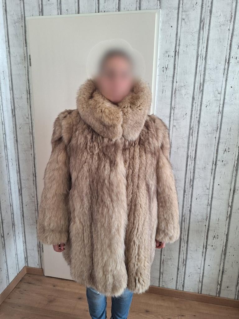 Dikke zware zachte witte vos jas, super kraag, grote L, 44, Kleding | Dames, Ophalen of Verzenden, Zo goed als nieuw, Maat 42/44 (L)
