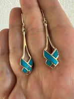R286/Vintage Zilveren BOHO oorbellen Turkoois, Gebruikt, X, Zilver, Verzenden