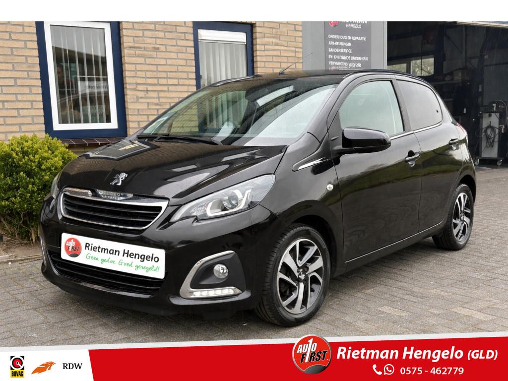 Peugeot 108 1.0 e-VTi Allure BTW-CARPLAY-CAMERA-AIRCO, Gebruikt, Euro 6, 4 stoelen, Zwart