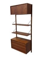 Vintage Poul Cadovius Royal System wandsysteem wallunit, Ophalen, Gebruikt, Met deur(en), Teakhout