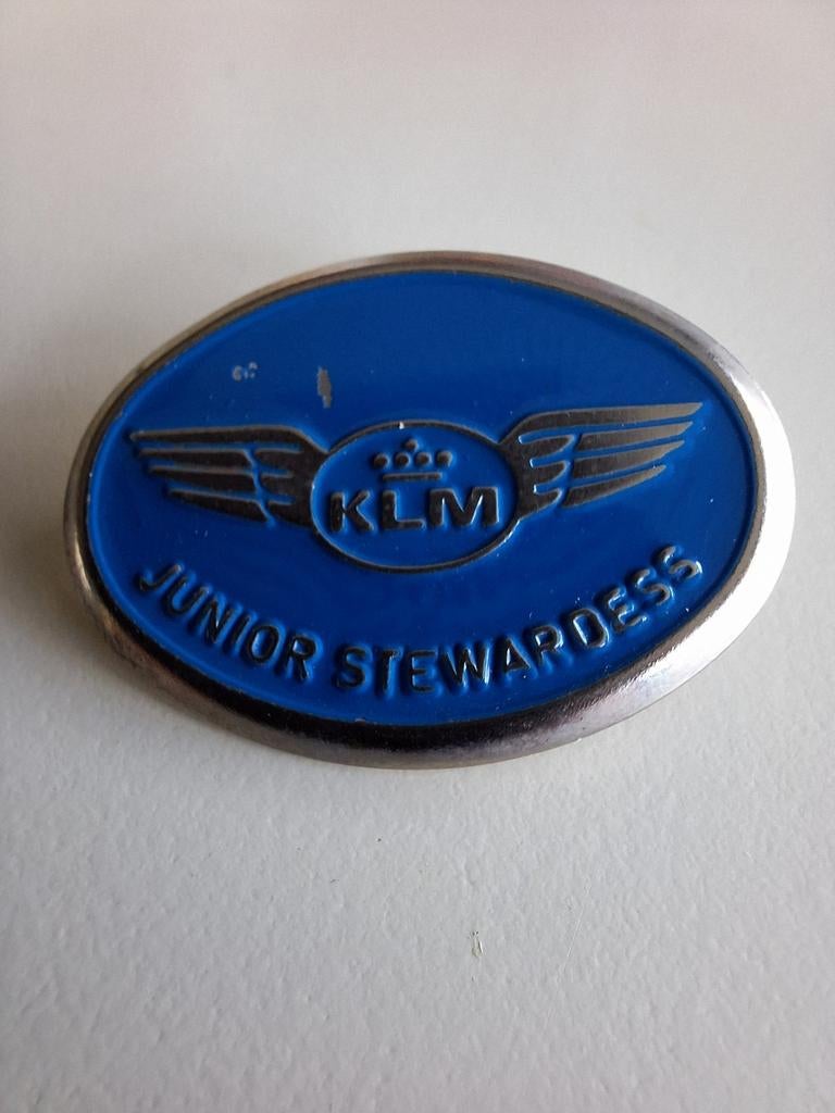 Vintage KLM Junior Stewardess Speldje, Verzamelen, Ophalen of Verzenden, Gebruikt, Transport, Speldje of Pin