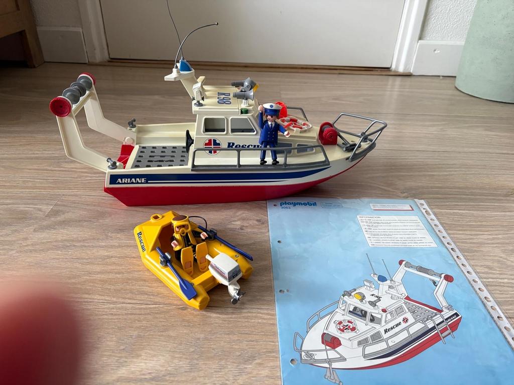 Playmobil reddingsboot met rubberboot en figuren, Ophalen of Verzenden, Gebruikt, Jongen of Meisje