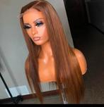22 inch bruin pruik/ wig 100% menselijke haar, Ophalen of Verzenden, Nieuw, Pruik of Haarverlenging