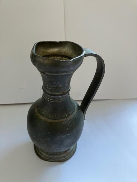 Antieke tinnen kan/kruik met engel merkteken BM – 19e eeuw, Antiek en Kunst, Antiek | Tin, Ophalen of Verzenden