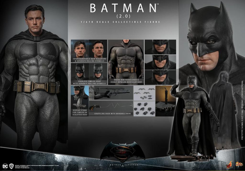 Batman (2.0) - Batman v Superman (Hot Toys MMS731), Ophalen of Verzenden, Nieuw, Film, Actiefiguur of Pop