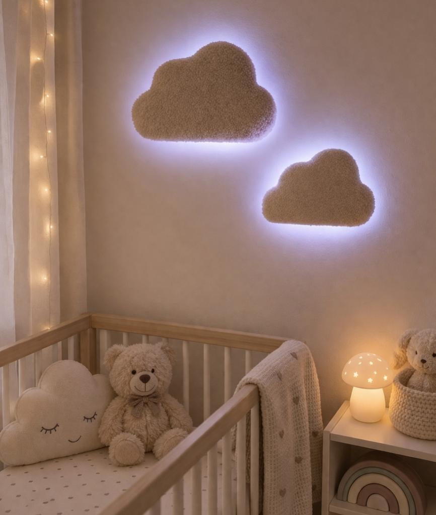 Wolken wandlampje / dreamlight baby-of kinderkamer, Ophalen of Verzenden, Nieuw, Wanddecoratie