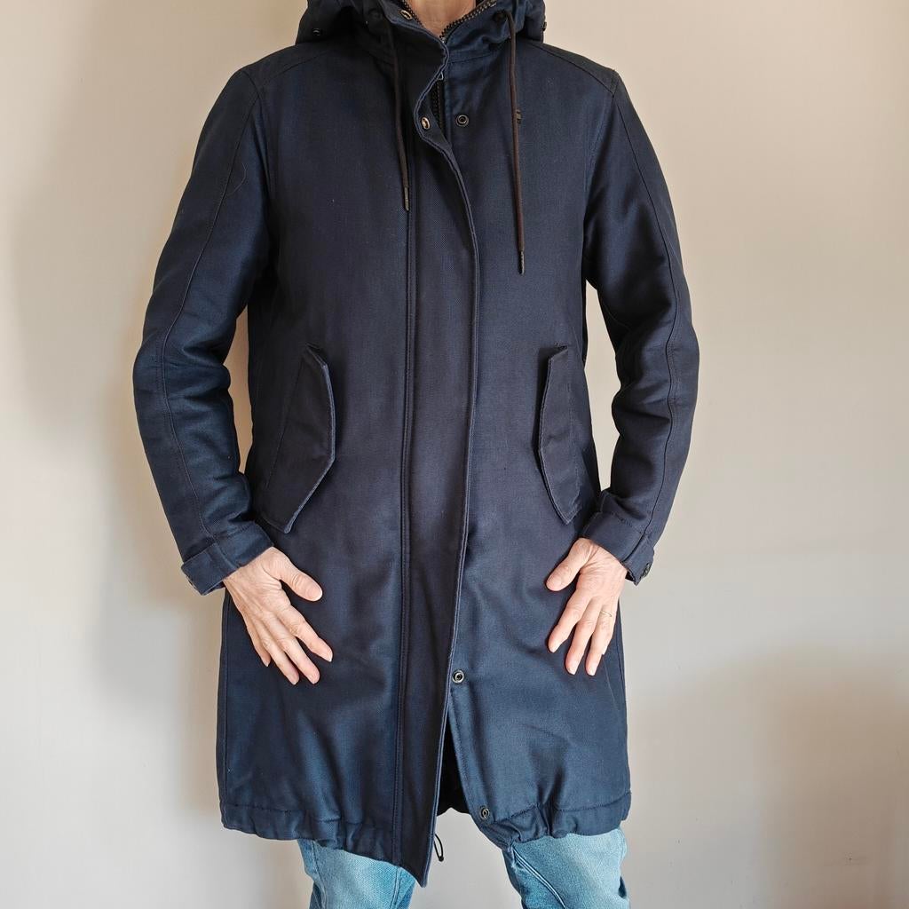 G-Star Raw dames winterjas met capuchon, Maat 38/40 (M), Blauw, Ophalen of Verzenden, Zo goed als nieuw