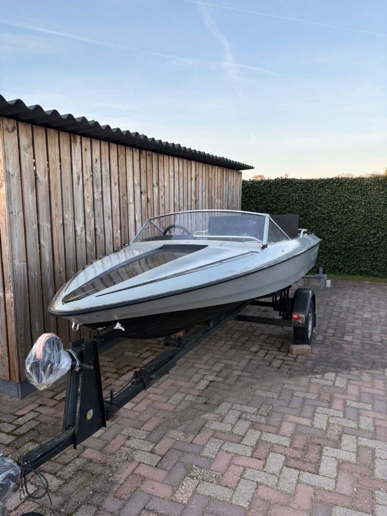 Speedboot Fletcher 8pk met trailer, Watersport en Boten, Ophalen, Gebruikt, Minder dan 70 pk, 3 tot 6 meter