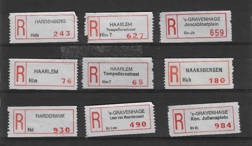 Nederland Aantekenstrookjes - 02, Postzegels en Munten, Postzegels | Nederland, Ophalen of Verzenden, Na 1940