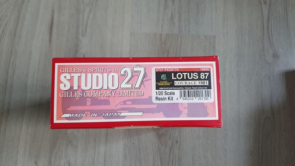 Studio27 1/20 Lotus 87 Courage British GP 1981 multimedia, Hobby en Vrije tijd, Modelbouw | Auto's en Voertuigen, Overige merken