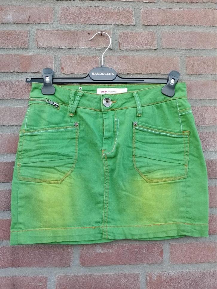 Stoere spijker rok van Geisha, S mooi groen, Kleding | Dames, Rokken, Zo goed als nieuw, Maat 36 (S), Groen, Boven de knie, Verzenden
