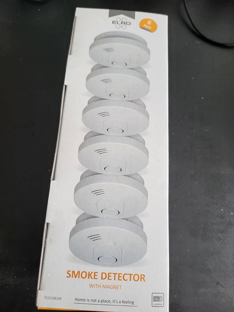 ELRO Rookmelders 6 stuks met magneet, Doe-het-zelf en Verbouw, Alarmsystemen, Ophalen of Verzenden