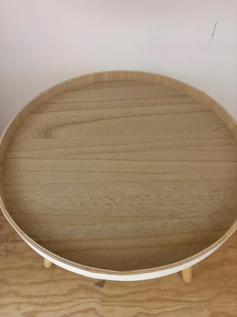 WOOOD Sasha Bijzettafel - MDF - Naturel - 41x41x40.5, 50 tot 100 cm, Verzenden, Woood, Rond