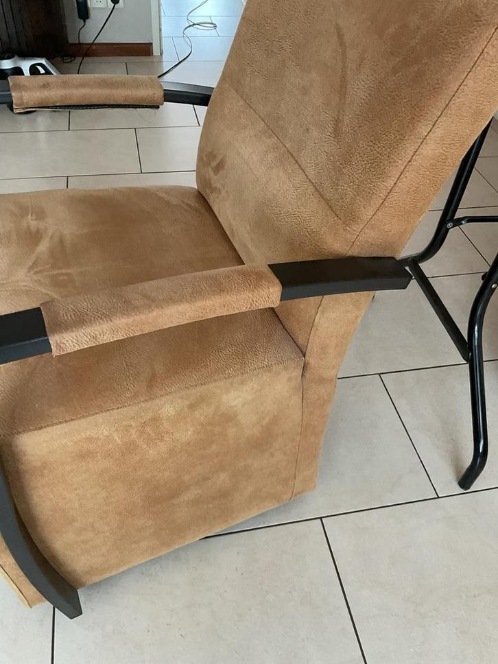 4 eetkamerstoelen met wieltjes en lendensteun, Huis en Inrichting, Stoelen, Gebruikt, Vier, Stof, Overige kleuren, Ophalen