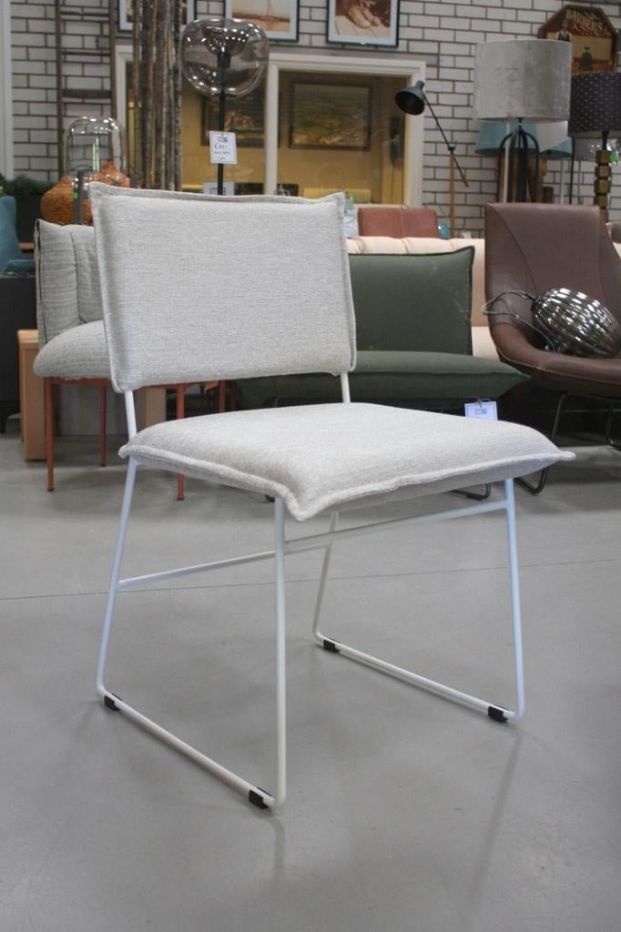 4 luxe eetkamerstoelen tuinstoel Norman Jess stof naturel, Ophalen, Overige kleuren, Zo goed als nieuw, Stof