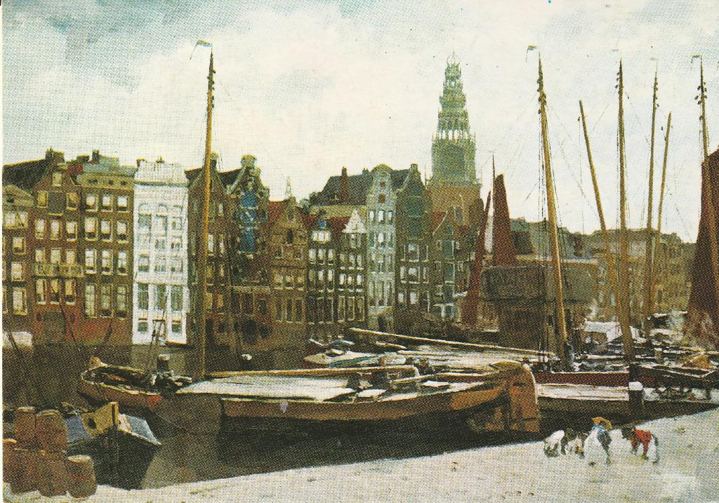 Damrak Amsterdam,George Hendrik Breitner, Ophalen of Verzenden, 1960 tot 1980, Gelopen, Noord-Holland