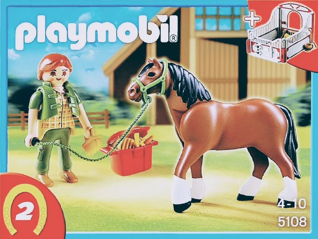 Country Shirepaard Met Verzorger En Stal 5108, Kinderen en Baby's, Speelgoed | Playmobil, Ophalen of Verzenden, Gebruikt, Complete set