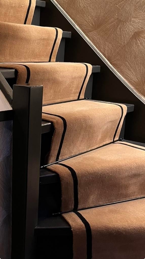 Zwarte roeden / stangen 19x  tbv traploper 70 cm, Huis en Inrichting, Ophalen, Minder dan 50 cm, Zwart, Minder dan 50 cm