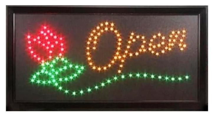 Led Flower open neon sign, Verzamelen, Merken en Reclamevoorwerpen, Nieuw, Lichtbak of (neon) lamp, Ophalen of Verzenden