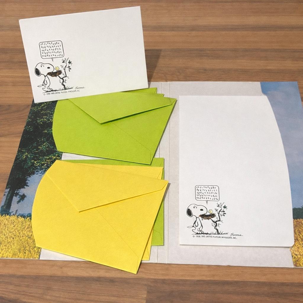 Vintage Snoopy briefpapier set jaren 80/'90, Ophalen of Verzenden, Zo goed als nieuw