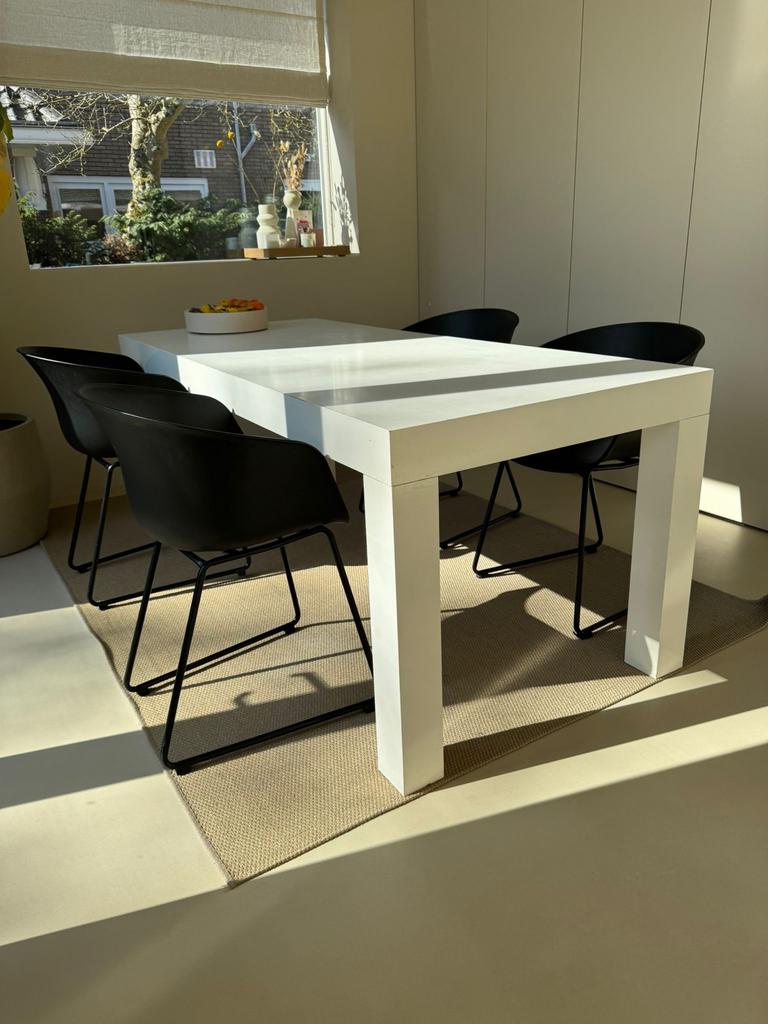 Witte eettafel 200x85 cm, Huis en Inrichting, Tafels | Eettafels, Ophalen, Overige materialen, Gebruikt, 50 tot 100 cm