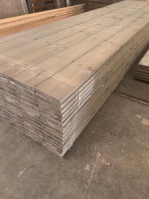 VLONDERPLANKEN GRIJS IMPREGNEERD 3X19,5 CM € 4,99 P/M, Tuin en Terras, Palen, Balken en Planken, Gebruikt, Planken, Minder dan 180 cm