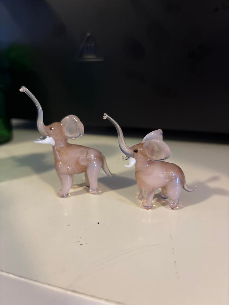 Murano glazen olifantjes - 4 cm hoog, Ophalen of Verzenden, Zo goed als nieuw, Dier