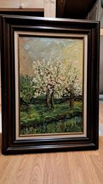 Schilderij campinaheide Boxtel met klasiek eikenhouten lijst, Ophalen