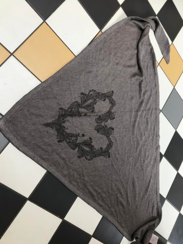 Cecil driehoek sjaal gebreid taupe stola, Maat 46/48 (XL) of groter, Nieuw, Ophalen of Verzenden, X