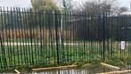 Te koop gegalvaniseerd/ gepoedercoat spijlenhekwerk., Tuin en Terras, Ophalen, Zo goed als nieuw, IJzer