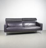 1x Leolux Patachou Bank + Hocker Paars Leer, Huis en Inrichting, Banken | Bankstellen, Niet ingevuld, Gebruikt, 150 tot 200 cm