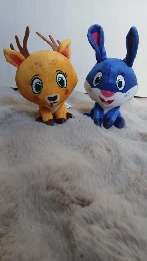 2 Lidl mini knuffeltjes: Hertje en Konijn, Lidl, Konijn, Ophalen of Verzenden, Zo goed als nieuw