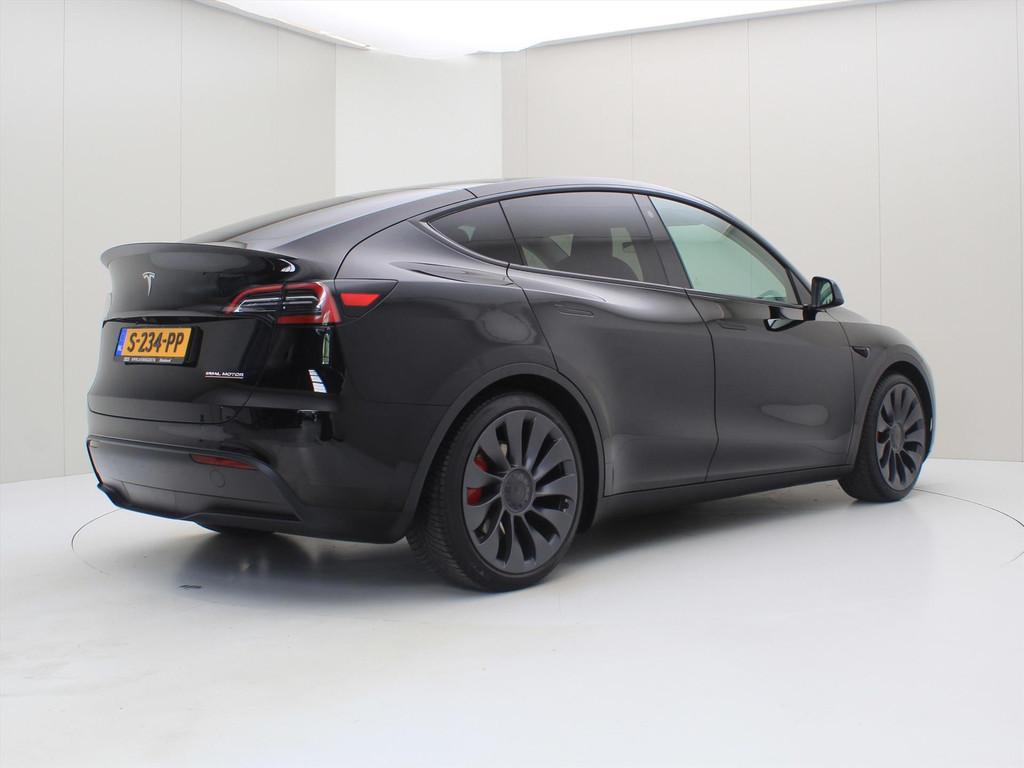 Tesla Model Y Performance 534pk AWD 96% SoH [ 21 INCH+WARMTE, Auto's, Tesla, Gebruikt, Zwart, 1972 kg, Zwart