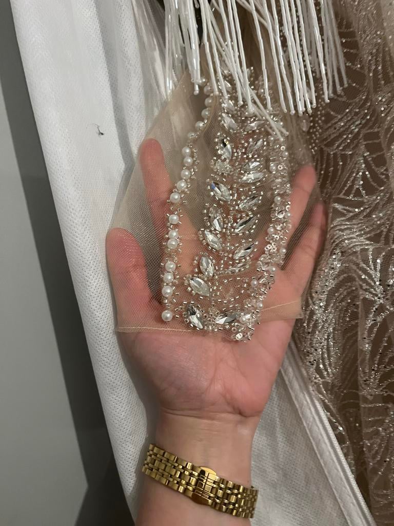 Trouwjurk champagne/goud maat S t/m L, Ophalen, Nieuw, Overige kleuren, Trouwjurk