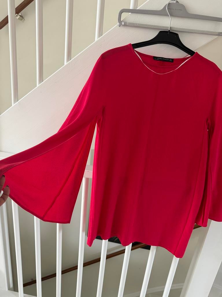 Zara Frambozen Mini Jurk met Open Mouwen - Maat M, Kleding | Dames, Jurken, Maat 38/40 (M), Nieuw, Ophalen of Verzenden, Roze