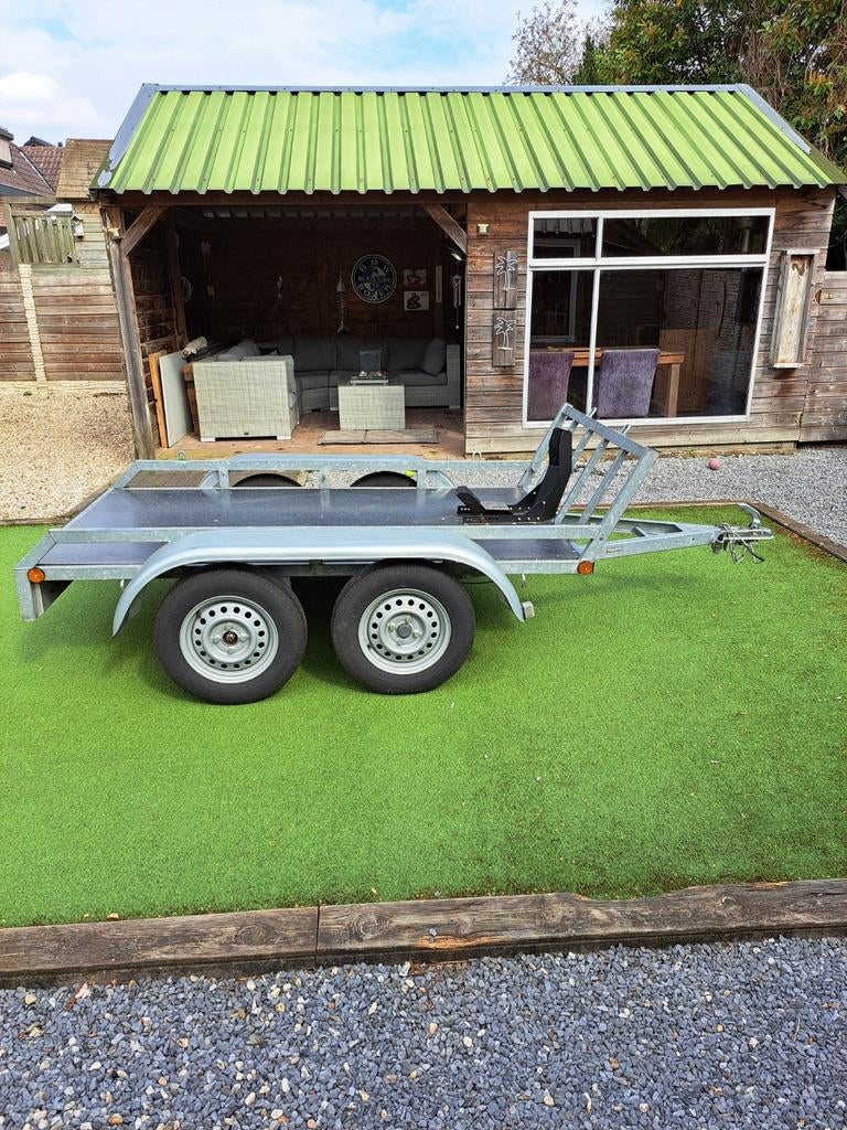 Motor aanhanger 225x125 Dubbel Asser Nieuwe Vloer, Auto diversen, Aanhangers en Bagagewagens, Ophalen of Verzenden, Zo goed als nieuw