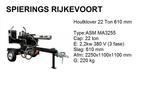 Houtklover 22ton 61cm 380V, Niet ingevuld, Niet ingevuld, Nieuw, Ophalen of Verzenden