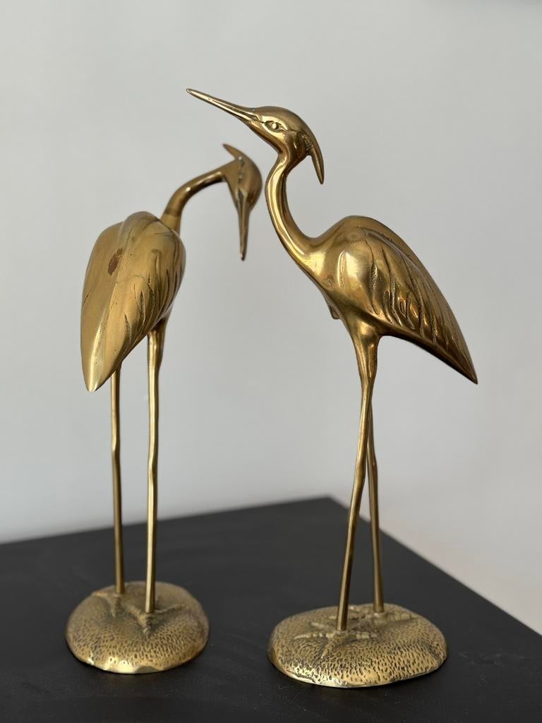 2 kraantvogels in messing, Ophalen of Verzenden