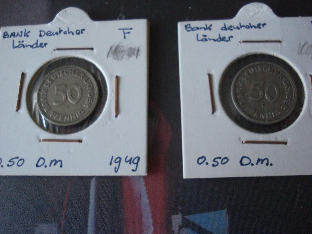 50 PFENNING DUITSLAND 1949  2 MAAL, Ophalen of Verzenden, Duitsland, Setje