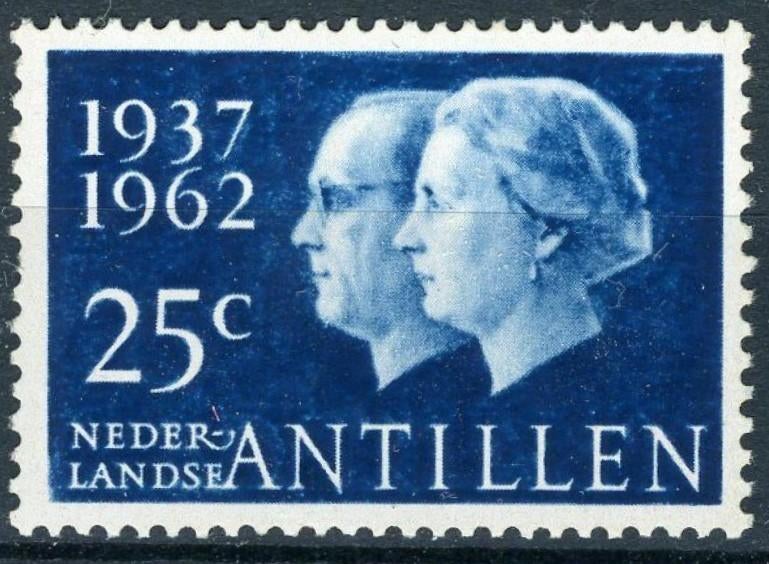 Nederlandse Antillen 1962 - nvph 324 - Zilveren huwelijk, Ophalen of Verzenden