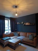 Comfortabele cognac hoekbank, 250 tot 300 cm, Gebruikt, 100 tot 125 cm, Hoekbank