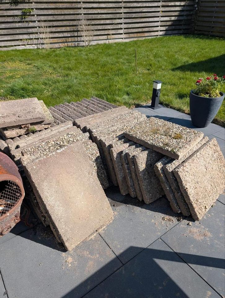 Grindtegels 40x60 cm - ca. 80 stuks gratis afhalen, Tuin en Terras, Tegels en Klinkers, Gebruikt, Terrastegels, Grind, 10 m² of meer
