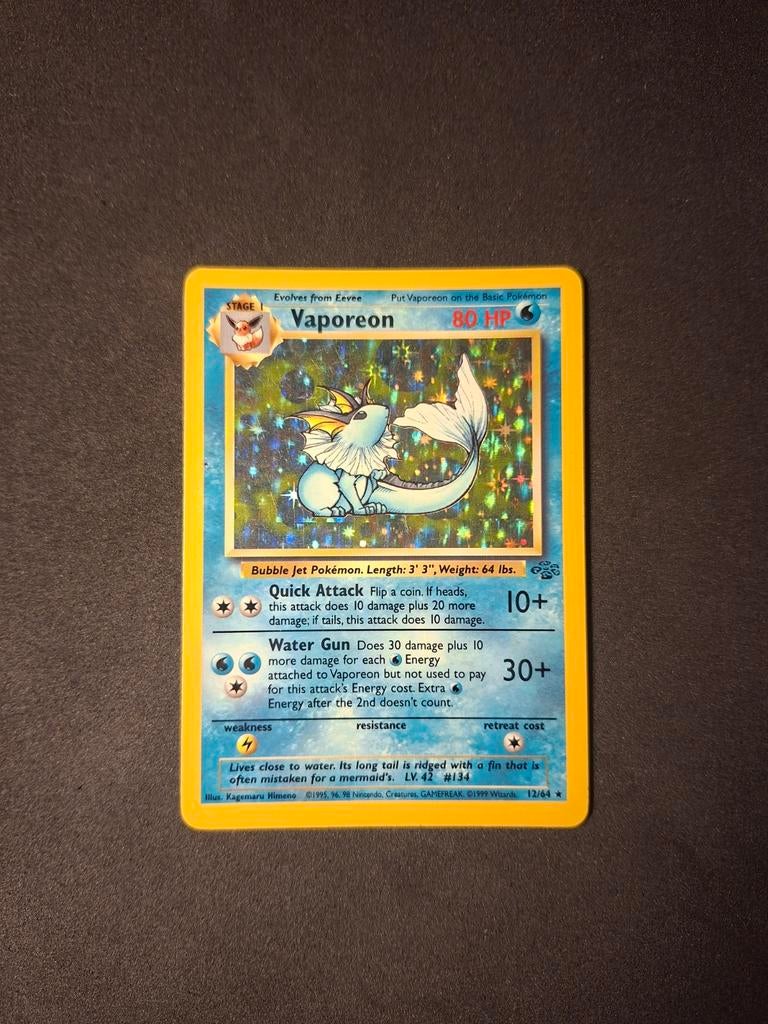 Vaporeon Holo Jungle 12/64 Pokémon kaart, Ophalen of Verzenden