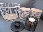 mandje/kandelaars/potten met zebra print,riverdale, Ophalen of Verzenden, Nieuw