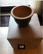 Bloempot keramiek blauw glazuur H 25 cm Br 30 cm, 25 tot 40 cm, Rond, Ophalen of Verzenden, Zo goed als nieuw