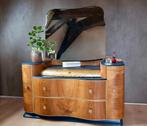 Art Deco kaptafel / dressing table met spiegel, Ophalen, 100 tot 150 cm, Glas, Art Deco, vintage, classic