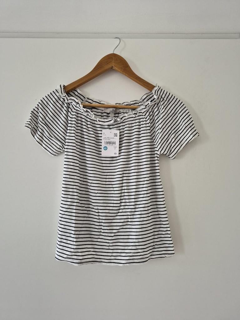 Off-shoulder top Clockhouse maat S dames - gestreept - nieuw, Kleding | Dames, Tops, Wit, Nieuw, Ophalen of Verzenden, Korte mouw