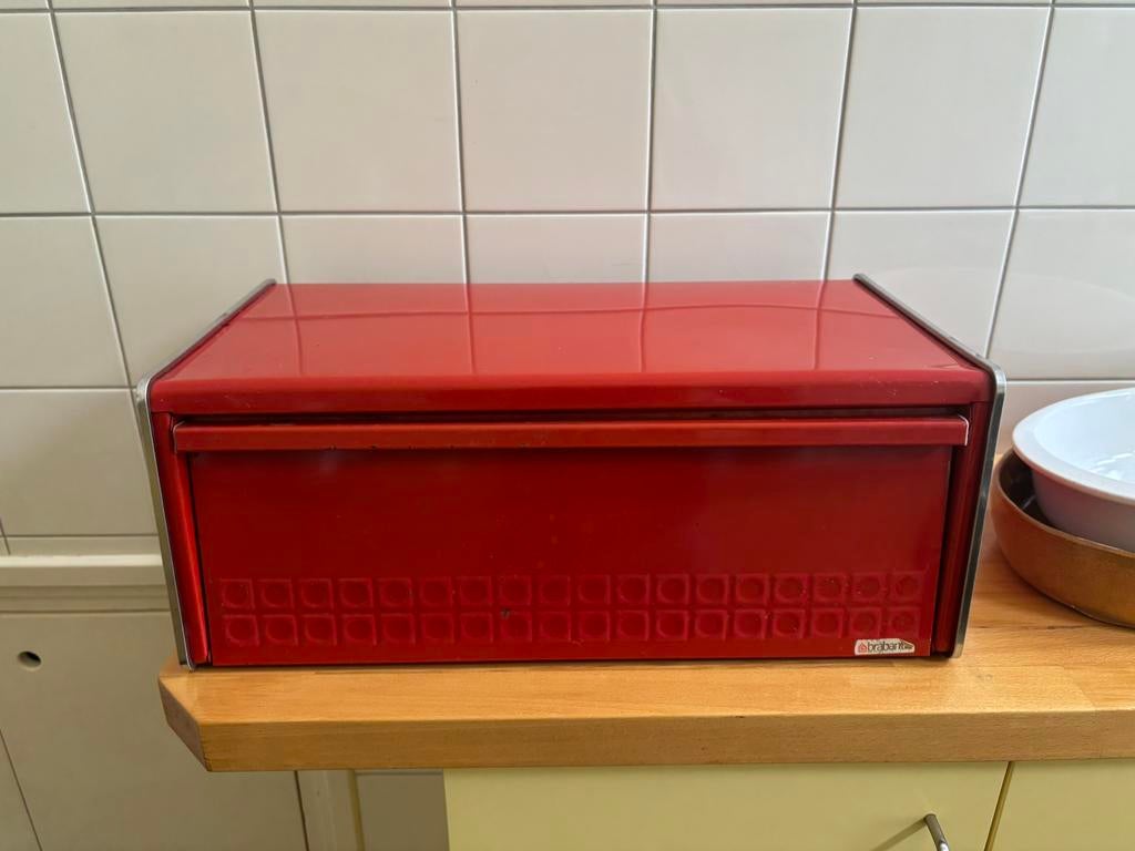 Mooie rode Brabantia broodtrommel, Verzamelen, Ophalen of Verzenden, Huis en Inrichting