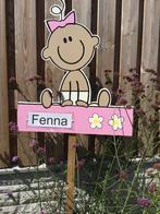 Geboortebord MEISJE met STRIK huren huur babyspullen, Ophalen, Zo goed als nieuw, Geboortebord