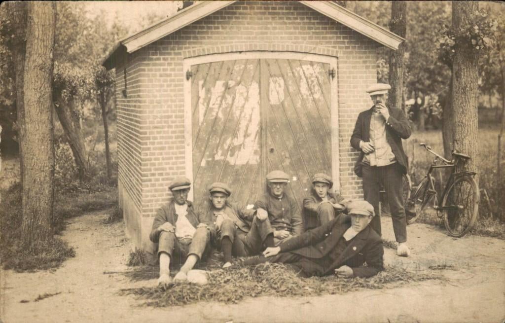 Stolwijk - Het Beijersche - Fotokaart - Huisje Fiets, Ophalen of Verzenden, Voor 1920, Gelopen, Zuid-Holland